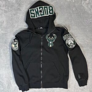 Pro Standard Milwaukee Bucks Hoodie Zip Jacket L NBA Patch Logo